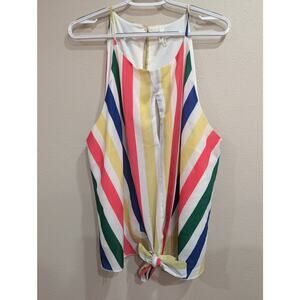 Pretty keyhole sleeveless shell/tank w/rainbow stripes by Truth NYC plus size 2X